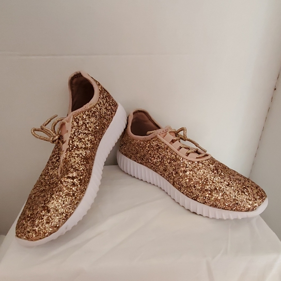 gold glitter sneakers